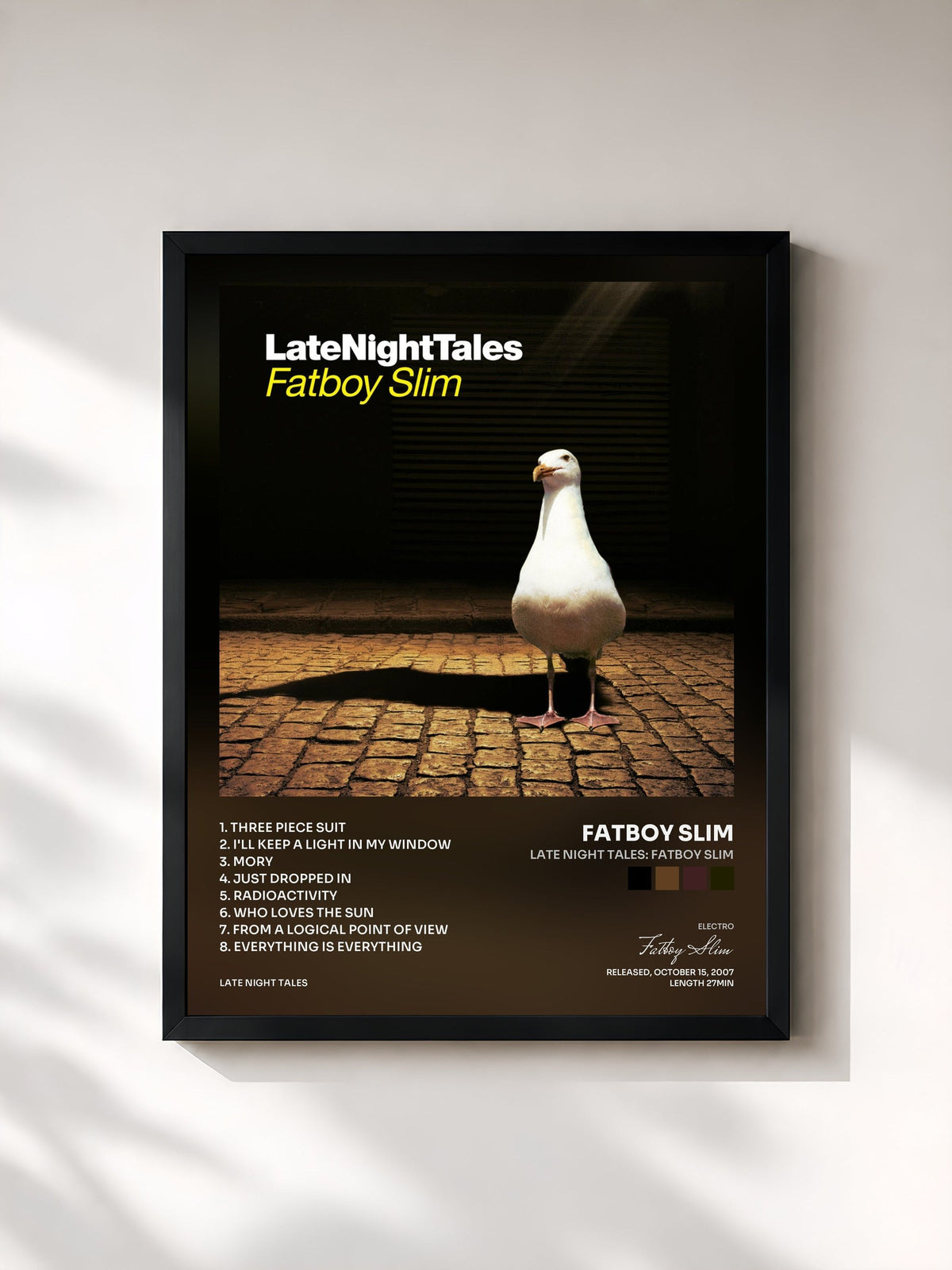 #noir Tableau de l'album Late Night Tales: Fatboy Slim de Fatboy Slim, cadre noir, imprimé et encadré en France