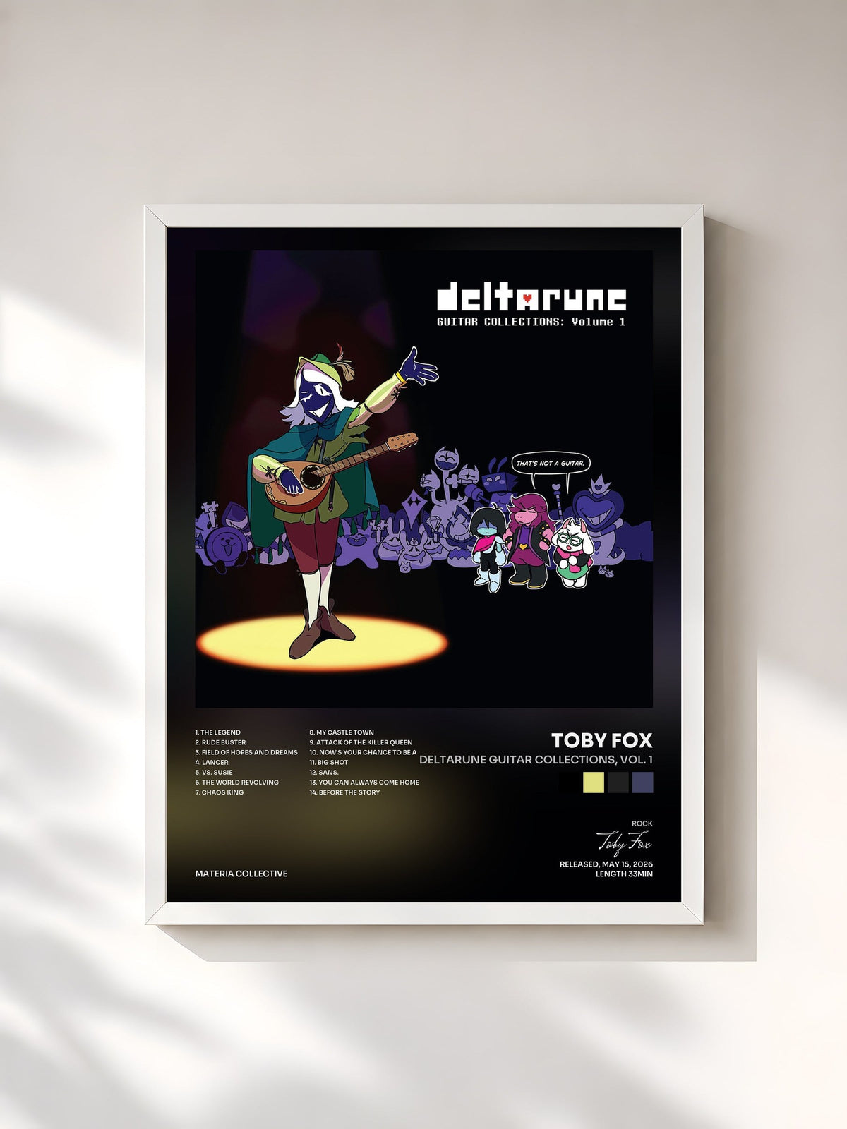 #blanc DELTARUNE Guitar Collections, Vol. 1 von Toby Fox als gerahmter Kunstdruck, weißer Rahmen, gedruckt und gerahmt in Frankreich