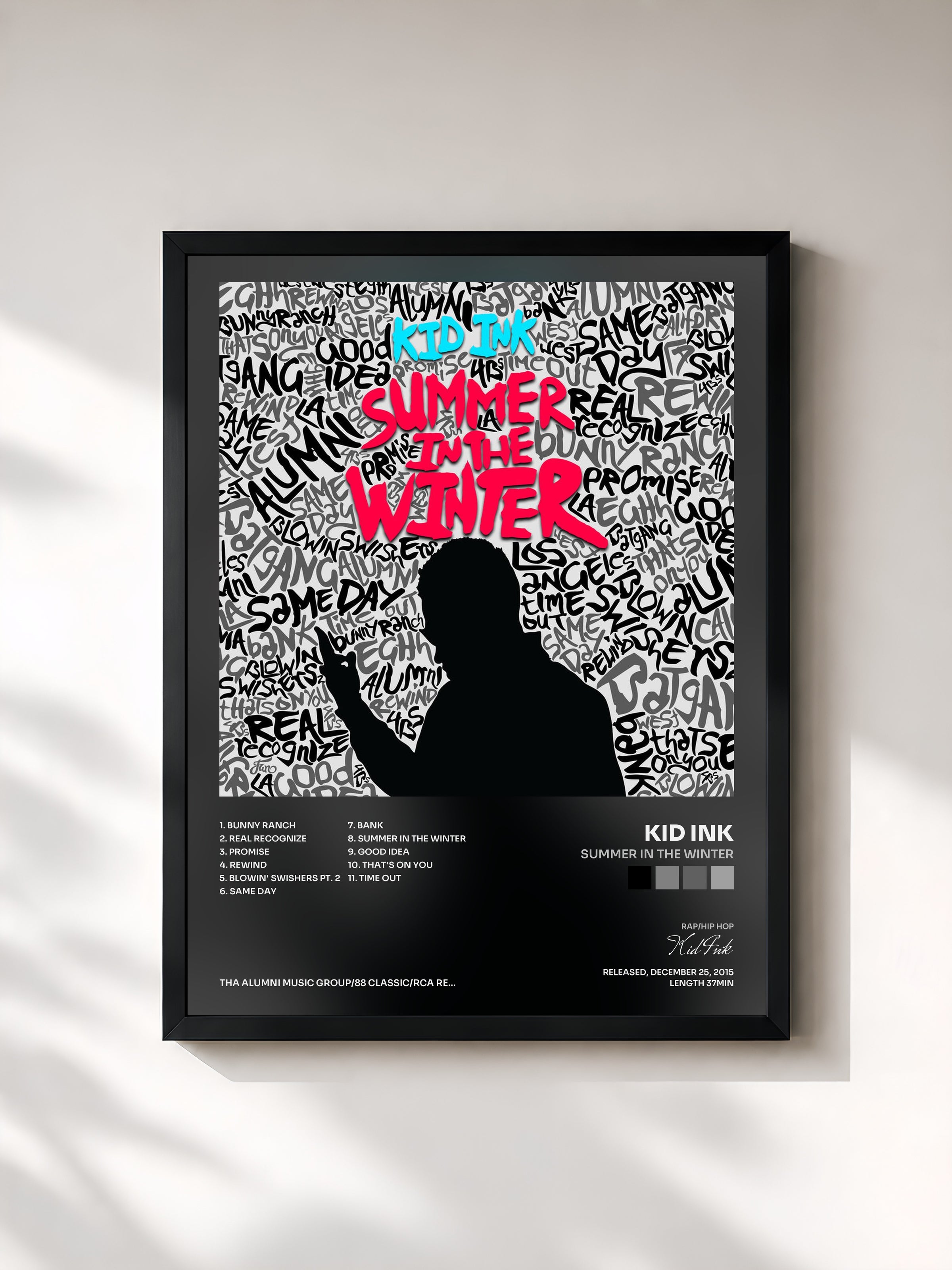 #noir Summer In The Winter by Kid Ink as a framed art print, black frame, printed and framed in France