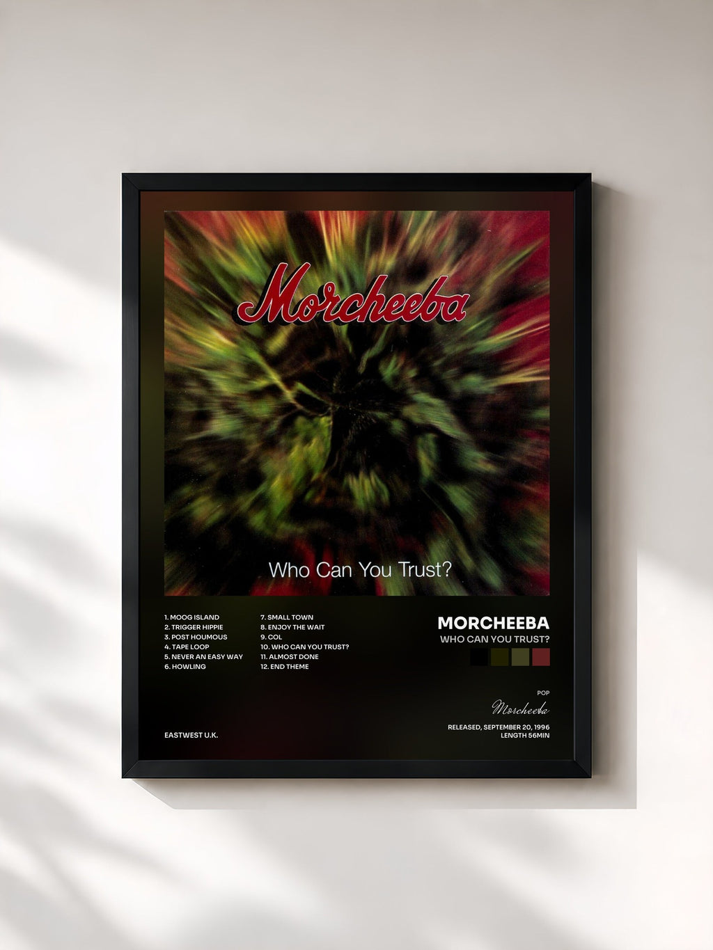 #noir Who Can You Trust? di Morcheeba in stampa incorniciata, cornice nera, stampata e incorniciata in Francia