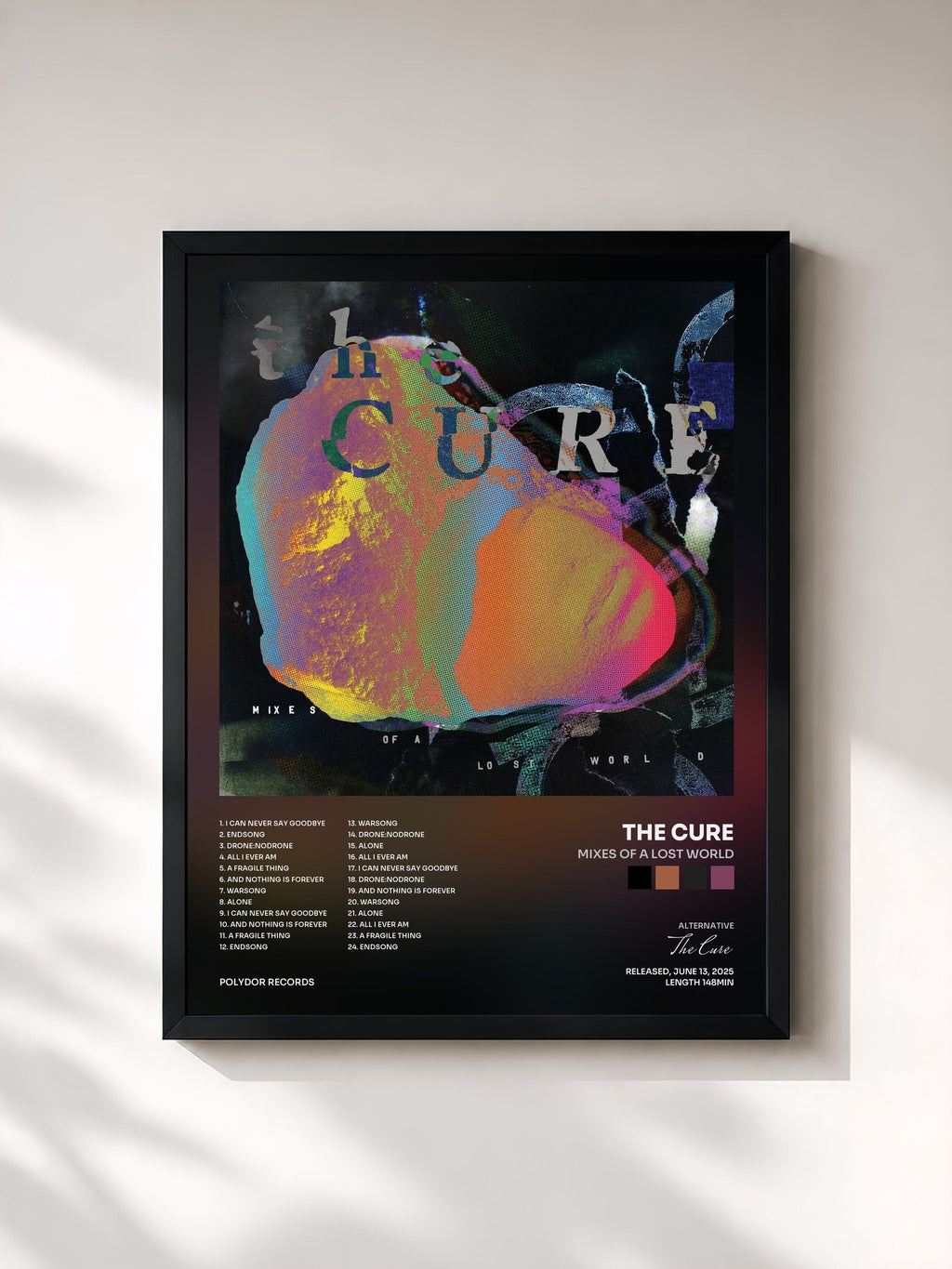#noir Mixes Of A Lost World von The Cure als gerahmter Kunstdruck, schwarzer Rahmen, gedruckt und gerahmt in Frankreich