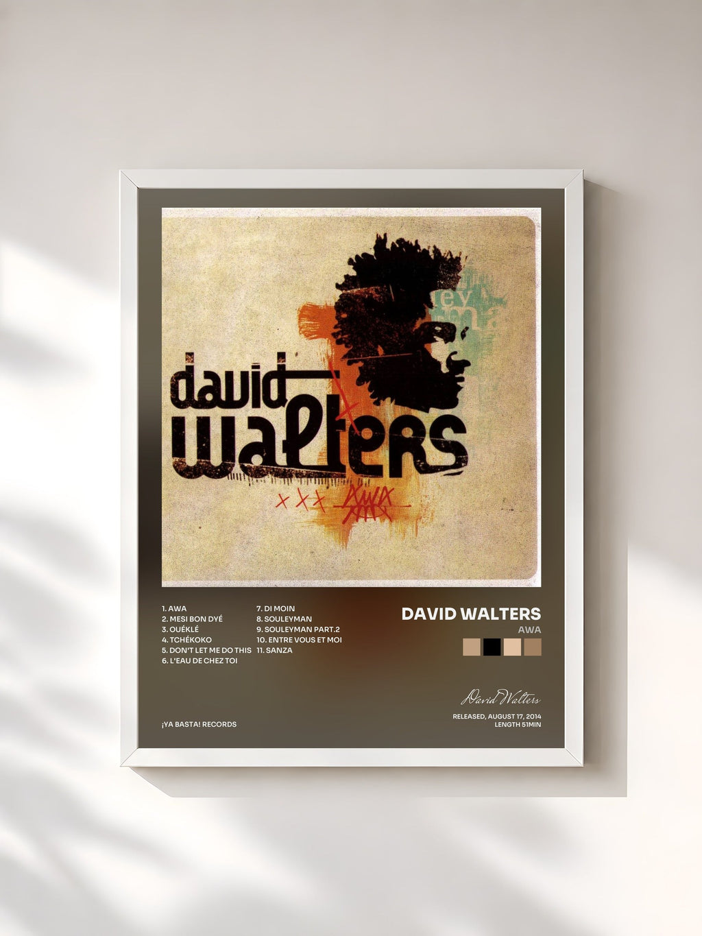 #blanc Awa di David Walters in stampa incorniciata, cornice bianca, stampata e incorniciata in Francia