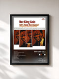 #noir Tableau de l'album Let's Face The Music de Nat King Cole, cadre noir, imprimé et encadré en France