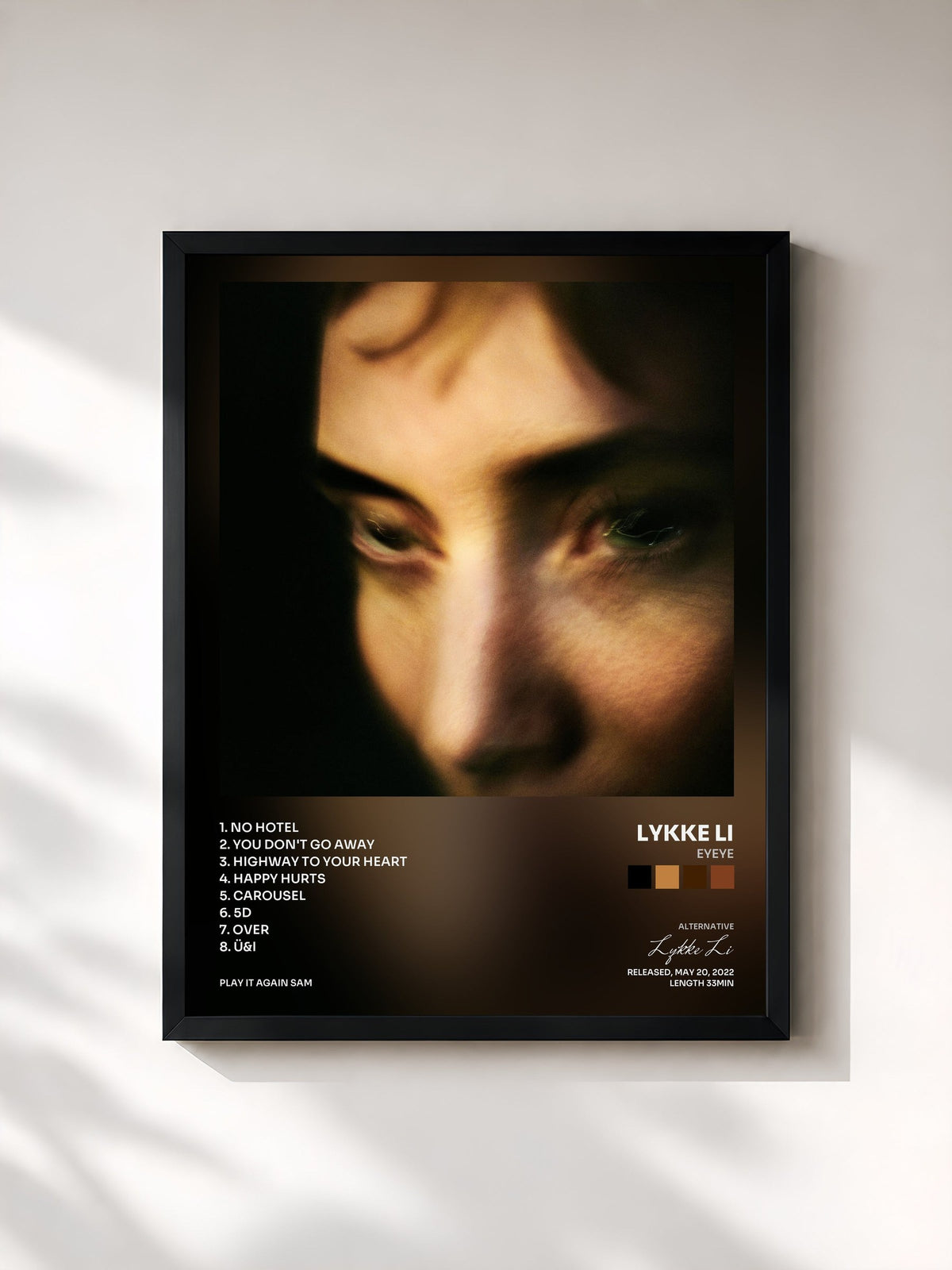 #noir Tableau de l'album EYEYE de Lykke Li, cadre noir, imprimé et encadré en France