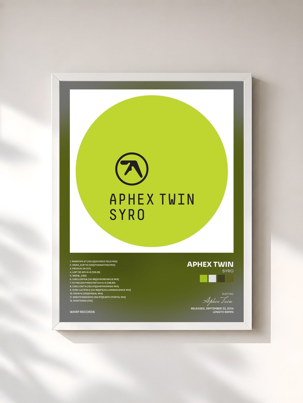 #blanc Syro von Aphex Twin als gerahmter Kunstdruck, weißer Rahmen, gedruckt und gerahmt in Frankreich