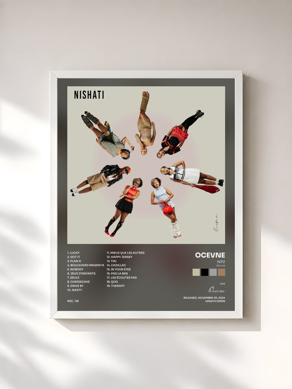 #blanc Tableau de l'album NP2 (DELUXE) de Ocevne, cadre blanc, imprimé et encadré en France