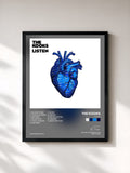 #noir Tableau de l'album Listen de The Kooks, cadre noir, imprimé et encadré en France