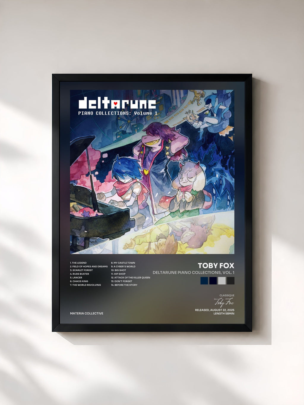 #noir DELTARUNE Piano Collections, Vol. 1 von Toby Fox als gerahmter Kunstdruck, schwarzer Rahmen, gedruckt und gerahmt in Frankreich