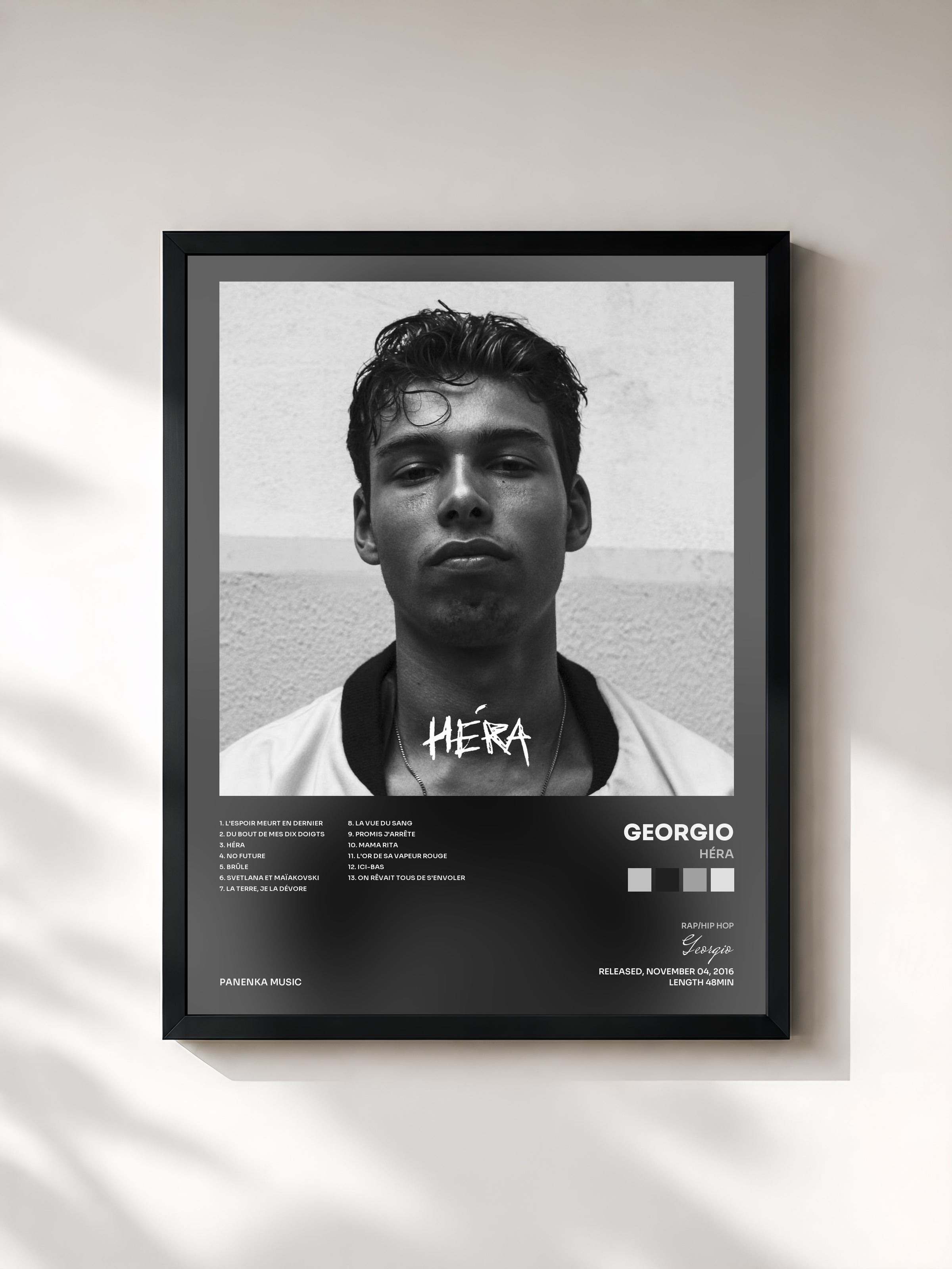 #noir Héra by Georgio as a framed art print, black frame, printed and framed in France