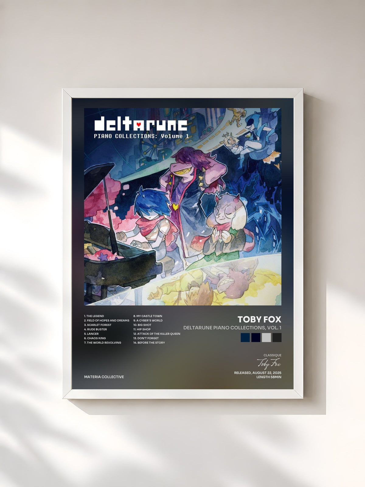 #blanc DELTARUNE Piano Collections, Vol. 1 von Toby Fox als gerahmter Kunstdruck, weißer Rahmen, gedruckt und gerahmt in Frankreich