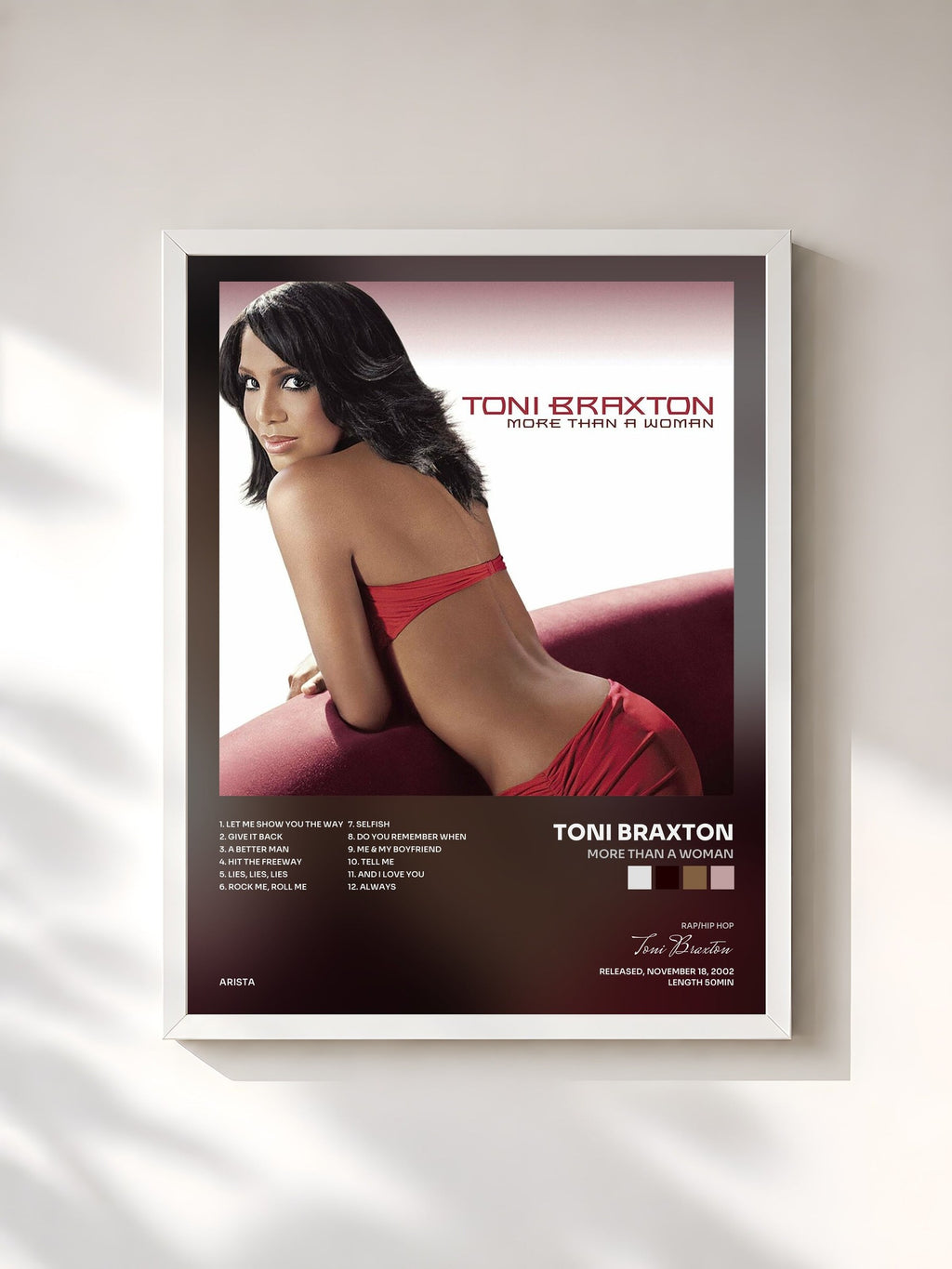#blanc More Than A Woman di Toni Braxton in stampa incorniciata, cornice bianca, stampata e incorniciata in Francia