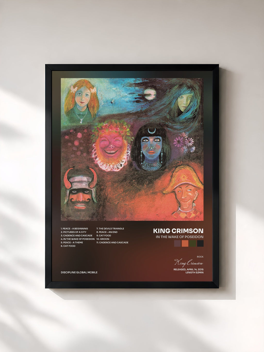 #noir In The Wake Of Poseidon von King Crimson als gerahmter Kunstdruck, schwarzer Rahmen, gedruckt und gerahmt in Frankreich