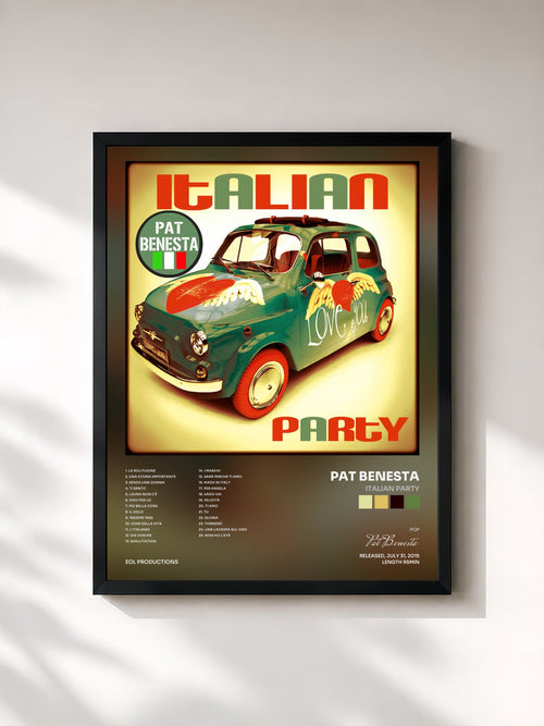 Pat Benesta · Italian Party — Affiche encadrée