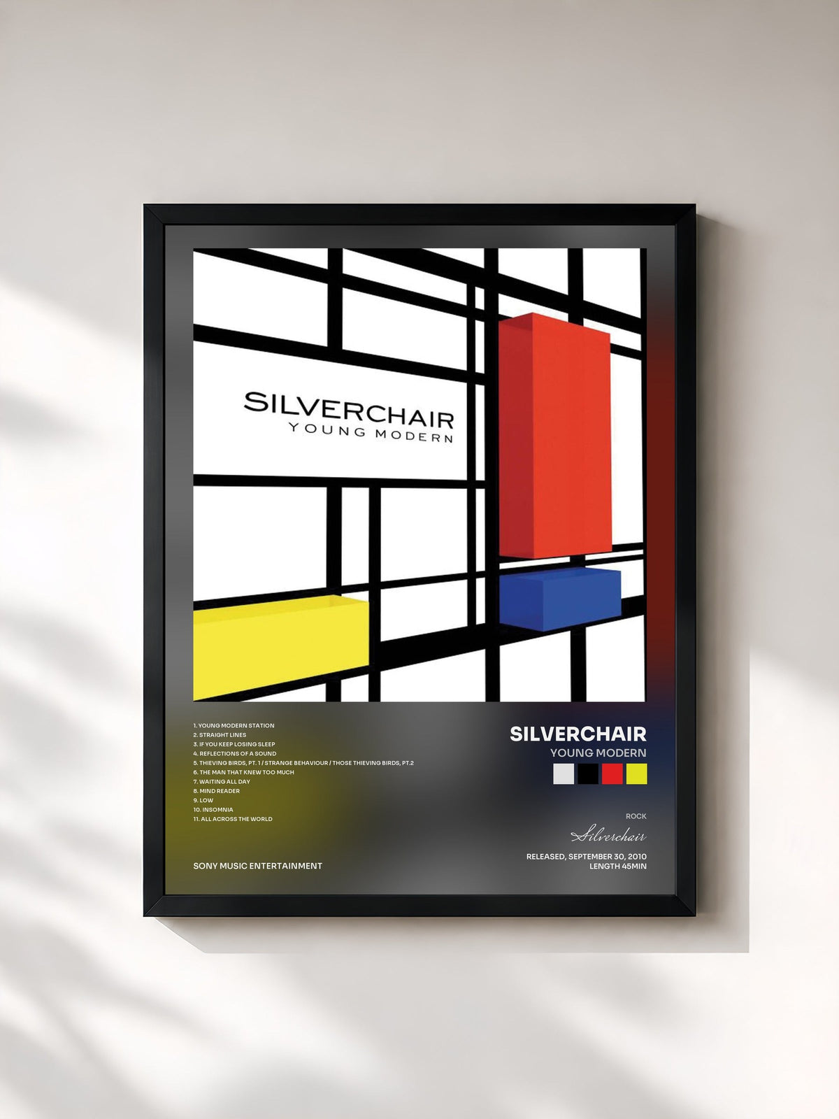 #noir Young Modern de Silverchair en lámina enmarcada, marco negro, impresa y enmarcada en Francia