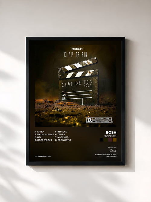 Bosh · Clap de fin — Affiche encadrée