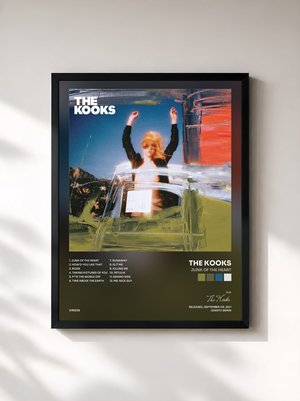 #noir Junk Of The Heart de The Kooks en lámina enmarcada, marco negro, impresa y enmarcada en Francia