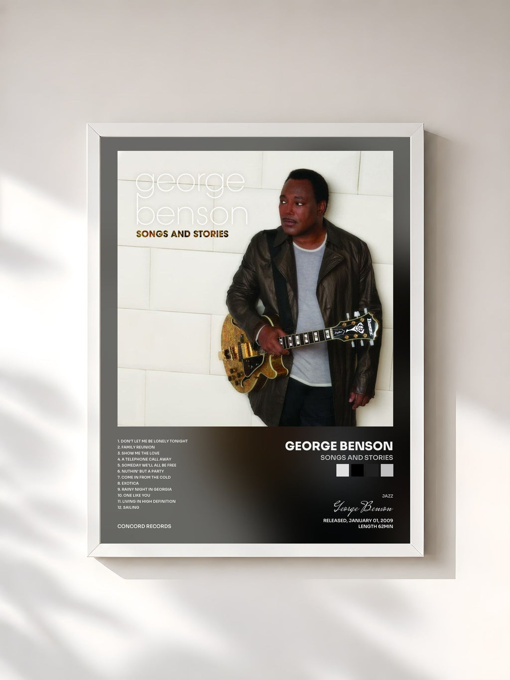 #blanc Songs and Stories di George Benson in stampa incorniciata, cornice bianca, stampata e incorniciata in Francia