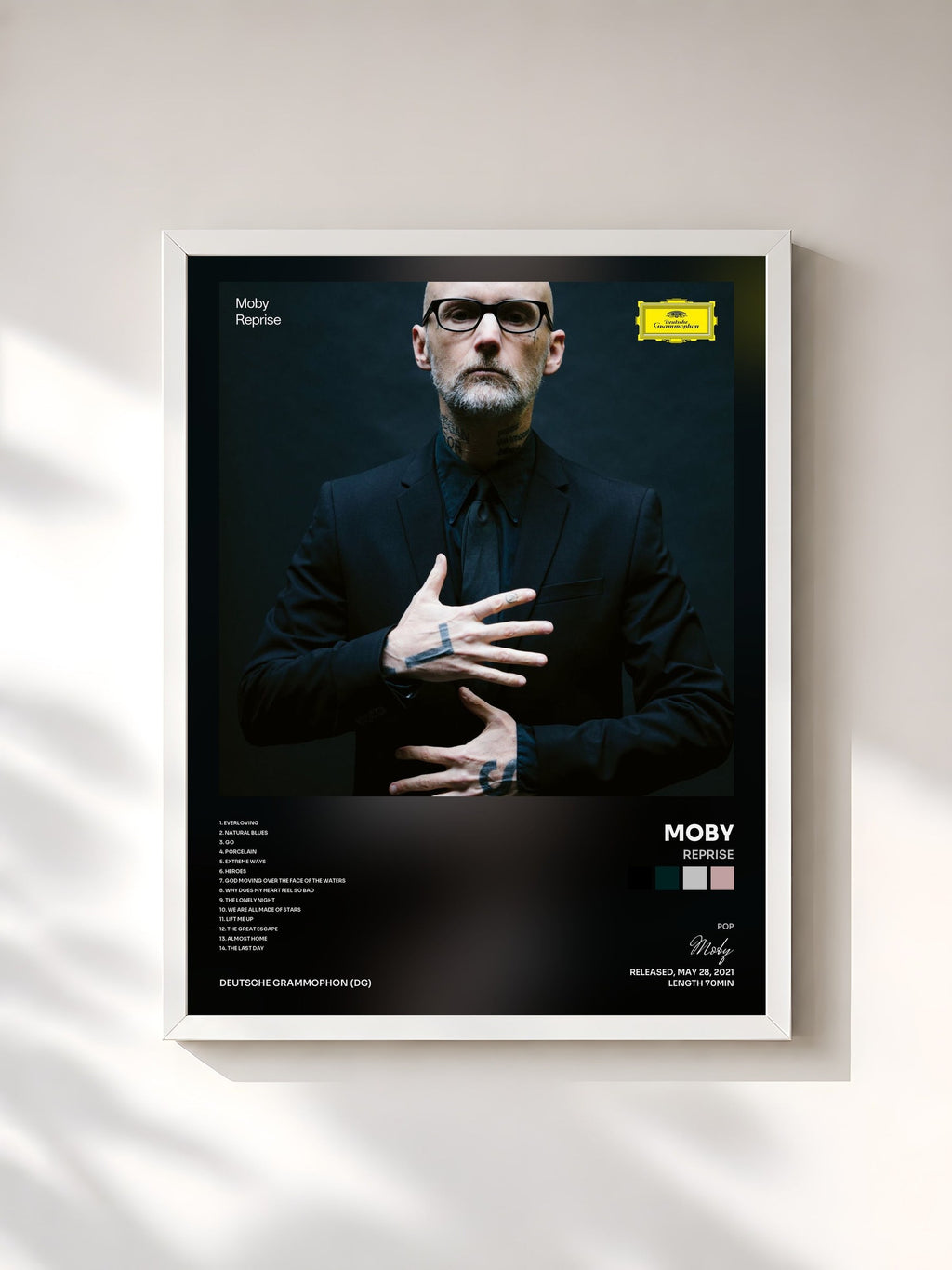 #blanc Reprise by Moby as a framed art print, white frame, printed and framed in France