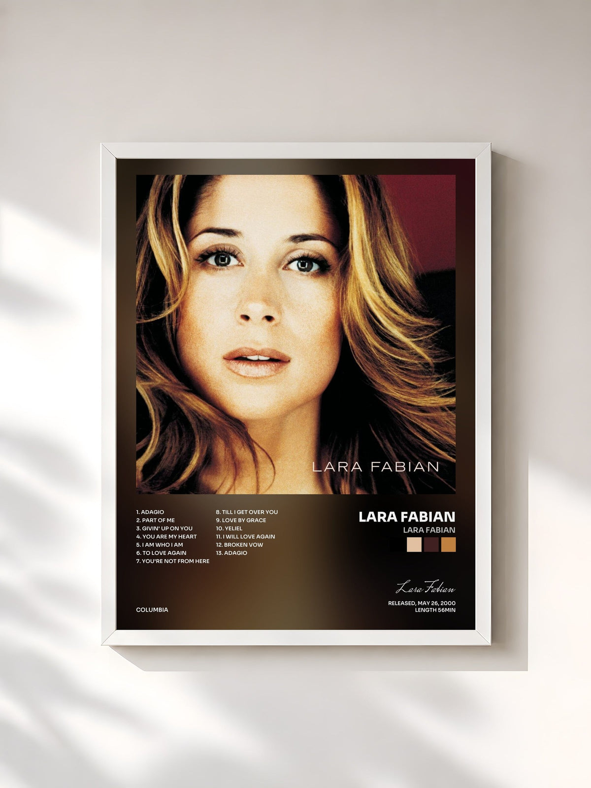 #blanc Lara Fabian di Lara Fabian in stampa incorniciata, cornice bianca, stampata e incorniciata in Francia