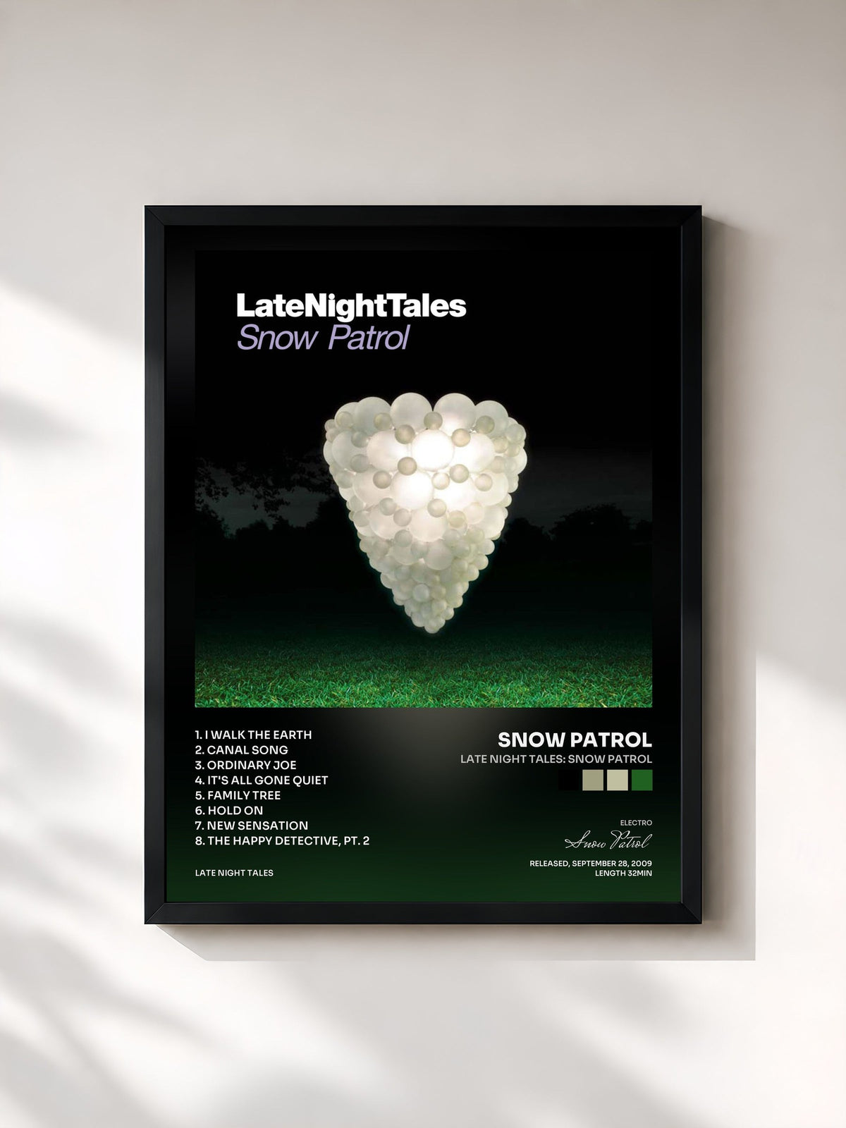 #noir Late Night Tales: Snow Patrol von Snow Patrol als gerahmter Kunstdruck, schwarzer Rahmen, gedruckt und gerahmt in Frankreich