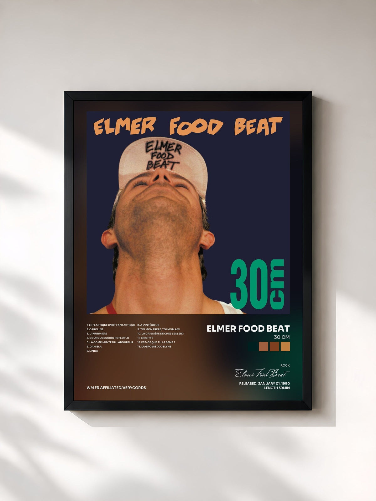 #noir Tableau de l'album 30 cm de Elmer Food Beat, cadre noir, imprimé et encadré en France