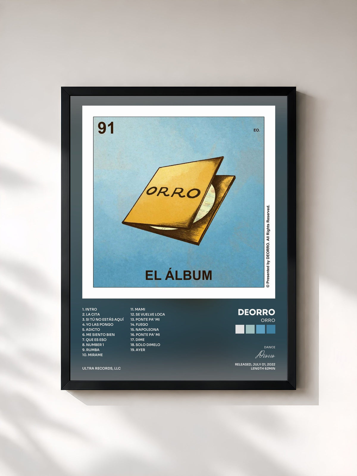 #noir ORRO by Deorro as a framed art print, black frame, printed and framed in France