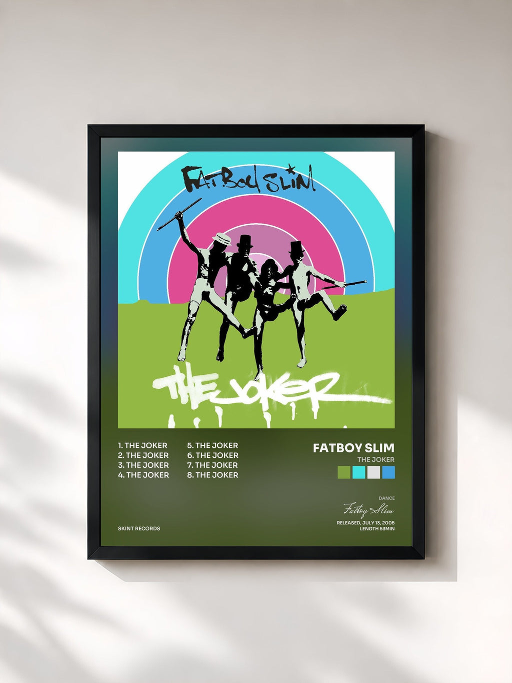 #noir Tableau de l'album The Joker de Fatboy Slim, cadre noir, imprimé et encadré en France