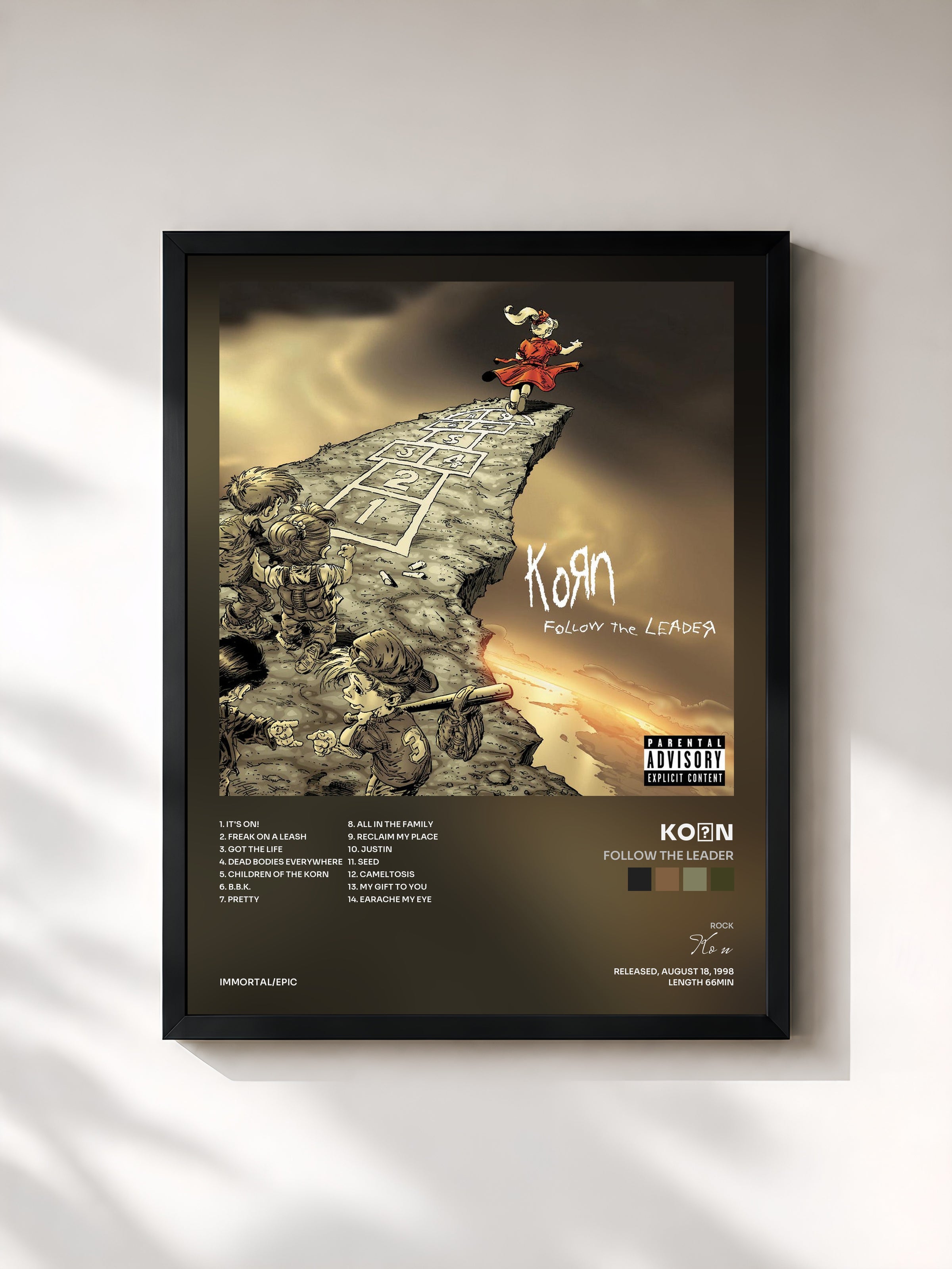 #noir Follow The Leader by KoЯn as a framed art print, black frame, printed and framed in France