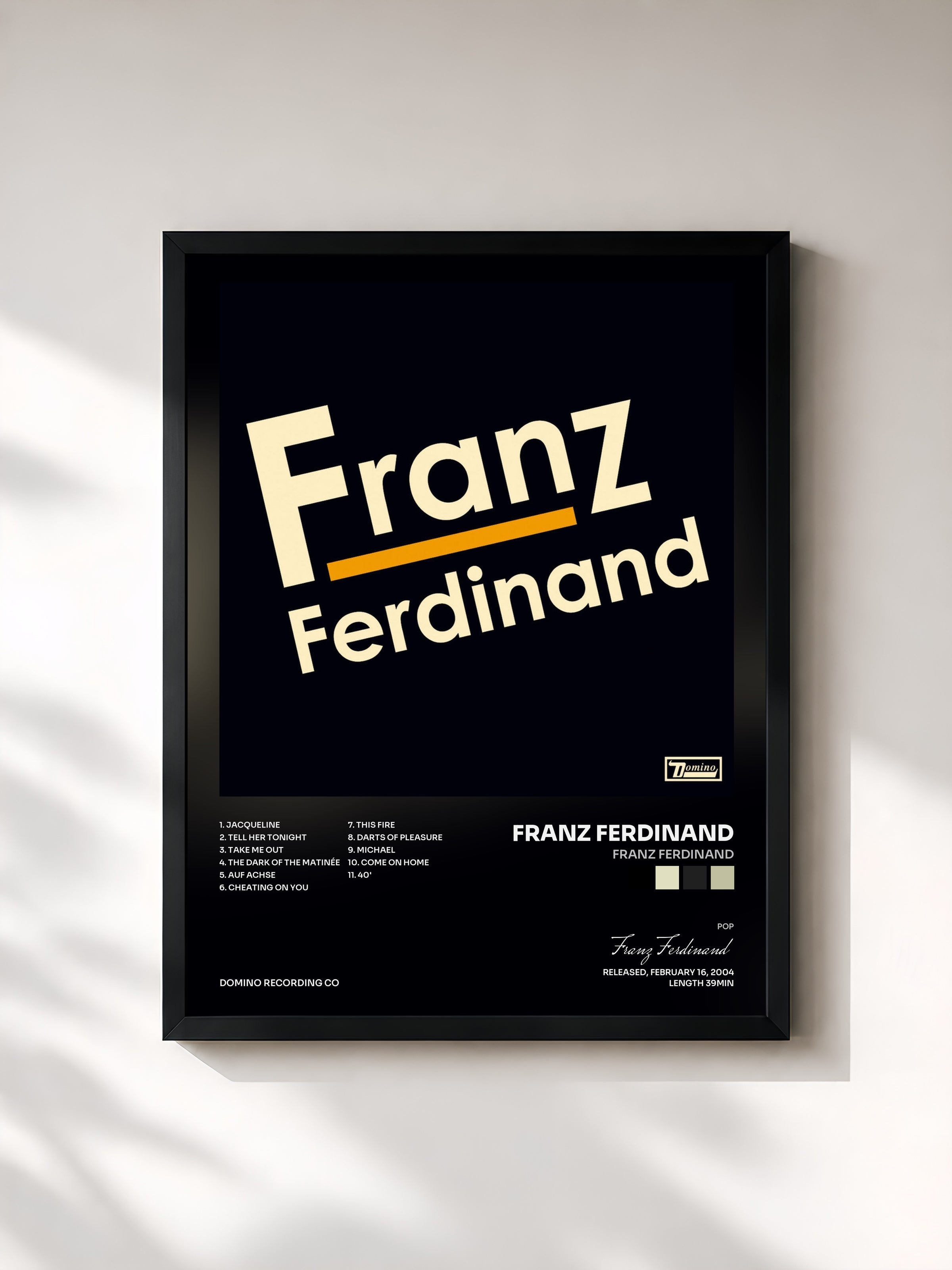 #noir Franz Ferdinand by Franz Ferdinand as a framed art print, black frame, printed and framed in France
