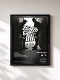 #noir Le Trac de Bigflo & Oli en lámina enmarcada, marco negro, impresa y enmarcada en Francia