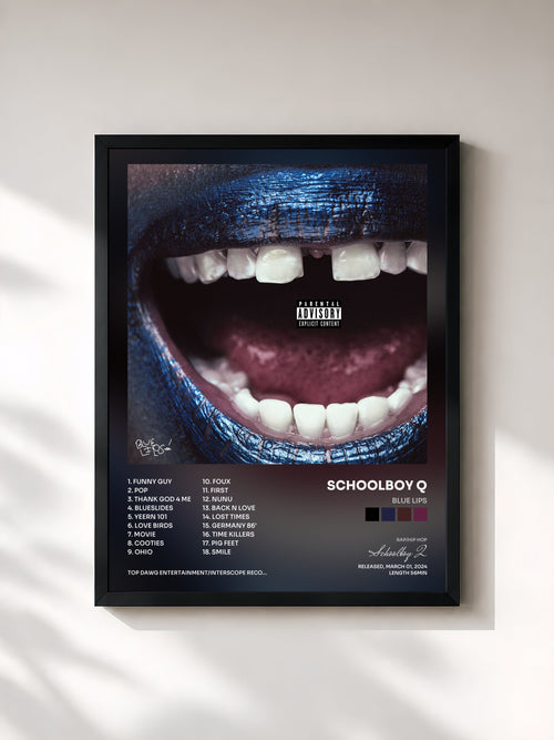 Schoolboy Q · BLUE LIPS — Gerahmter Kunstdruck