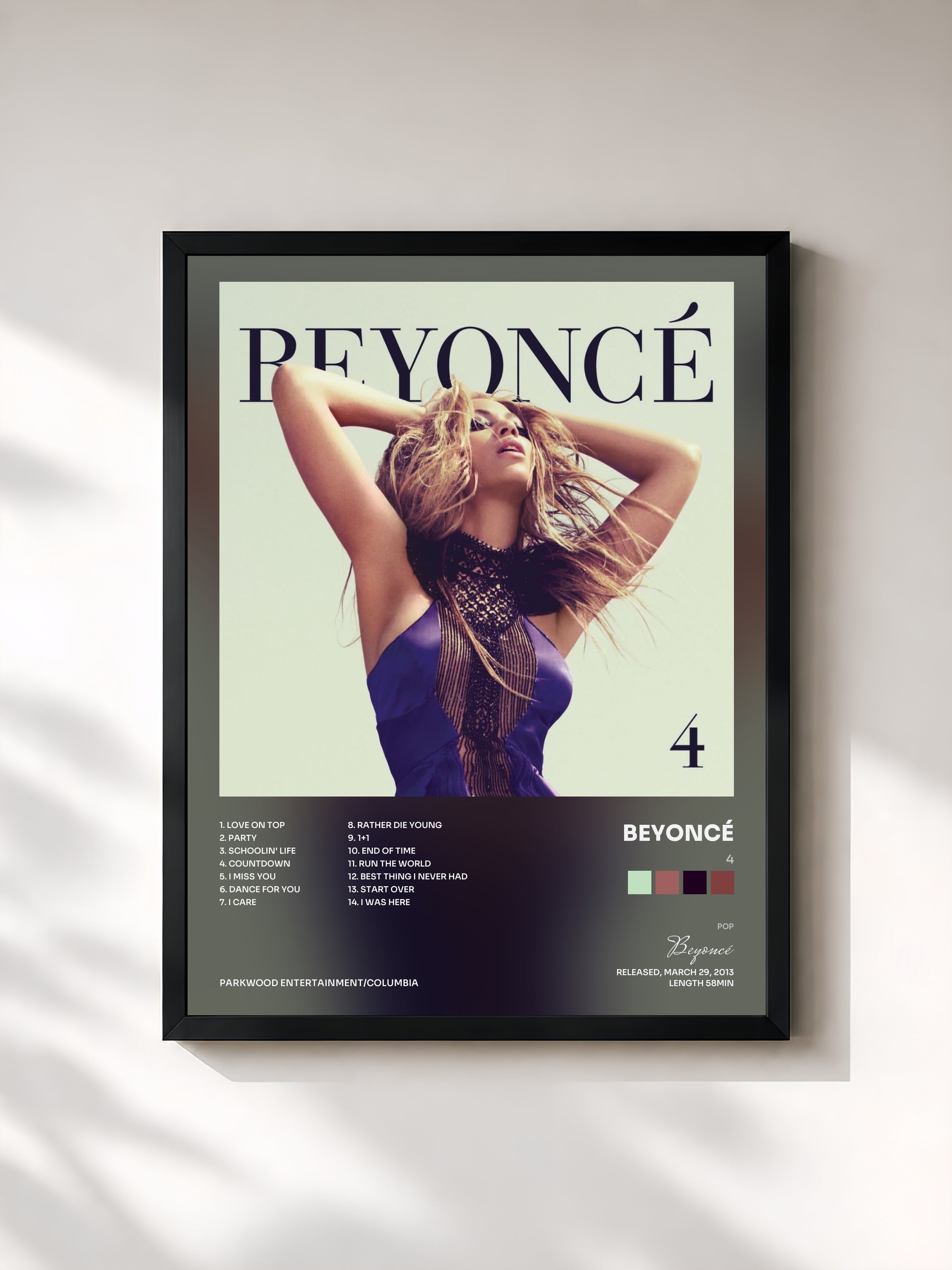 #noir 4 by Beyoncé as a framed art print, black frame, printed and framed in France
