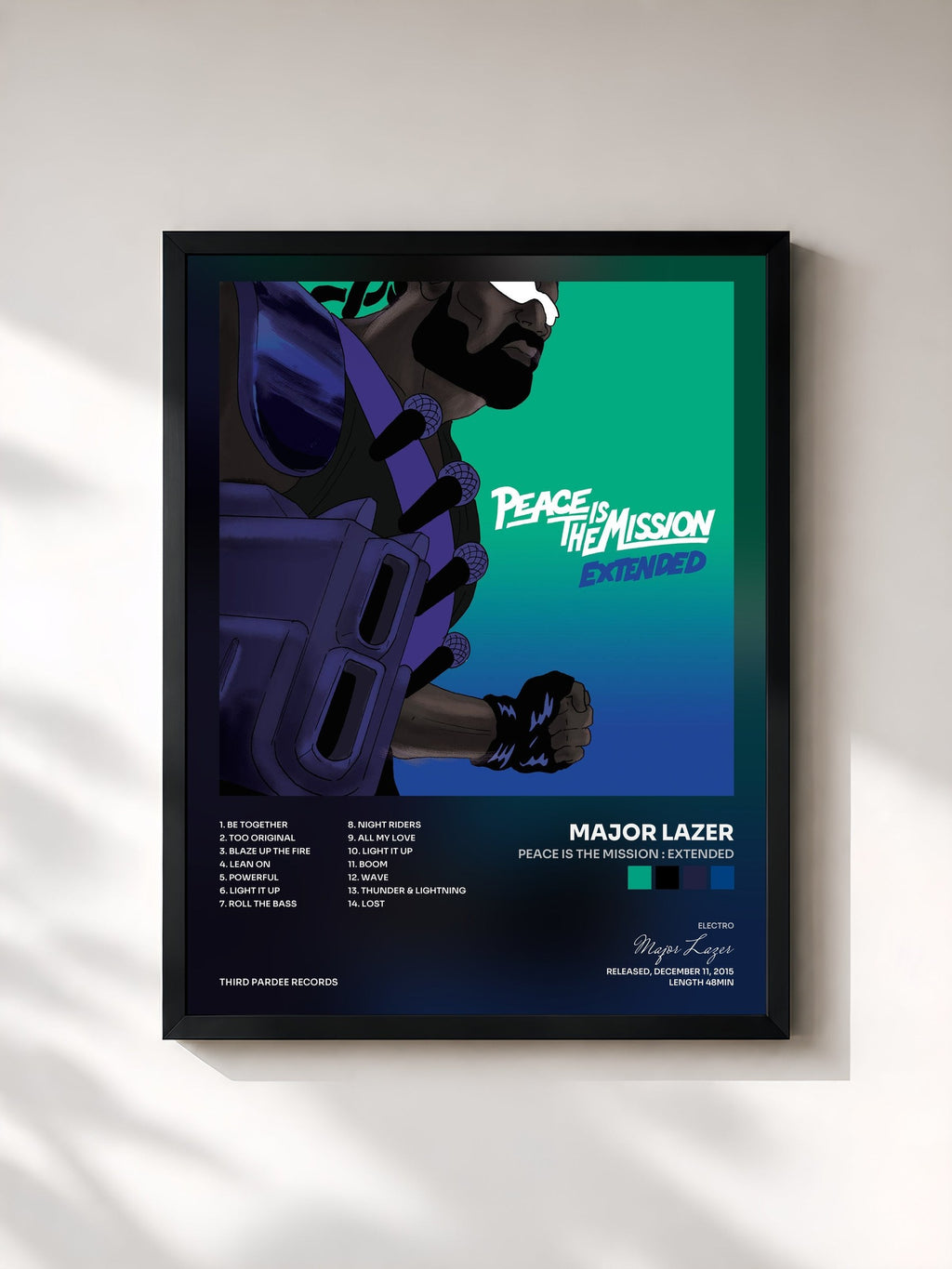 #noir Peace Is The Mission : Extended di Major Lazer in stampa incorniciata, cornice nera, stampata e incorniciata in Francia