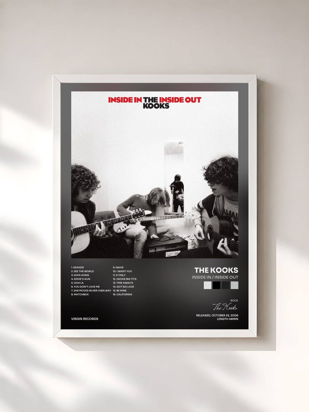 #blanc Inside In / Inside Out von The Kooks als gerahmter Kunstdruck, weißer Rahmen, gedruckt und gerahmt in Frankreich