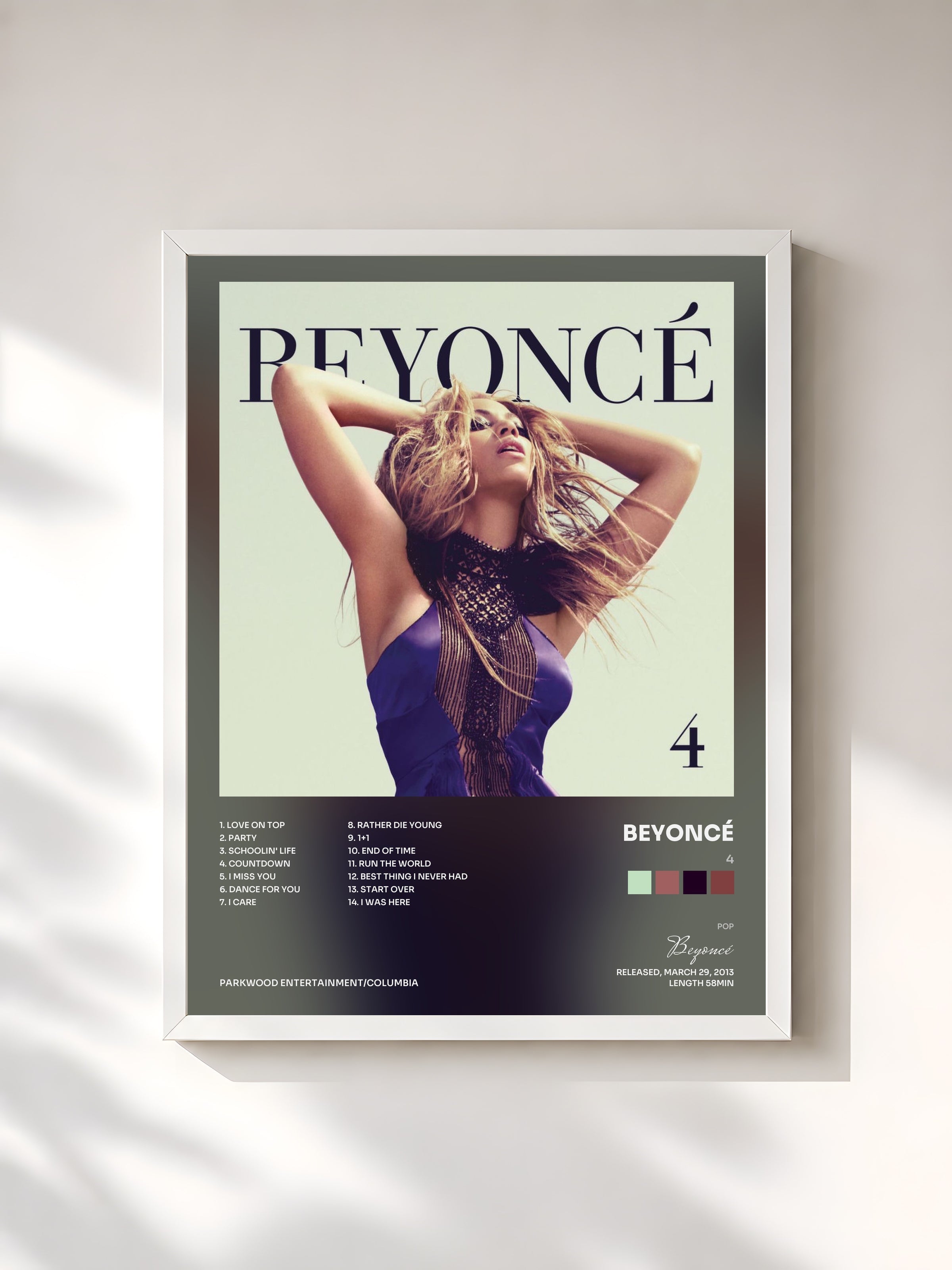 #blanc 4 by Beyoncé as a framed art print, white frame, printed and framed in France