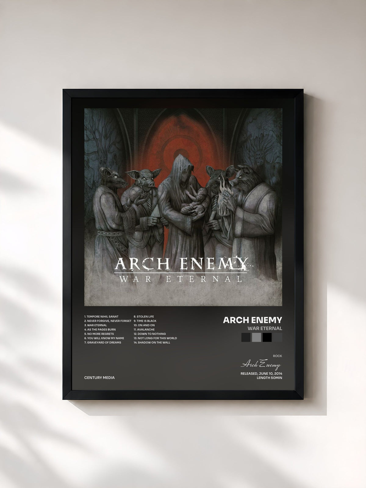 #noir War Eternal von Arch Enemy als gerahmter Kunstdruck, schwarzer Rahmen, gedruckt und gerahmt in Frankreich