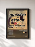 #noir Safe From Harm de Massive Attack en lámina enmarcada, marco negro, impresa y enmarcada en Francia