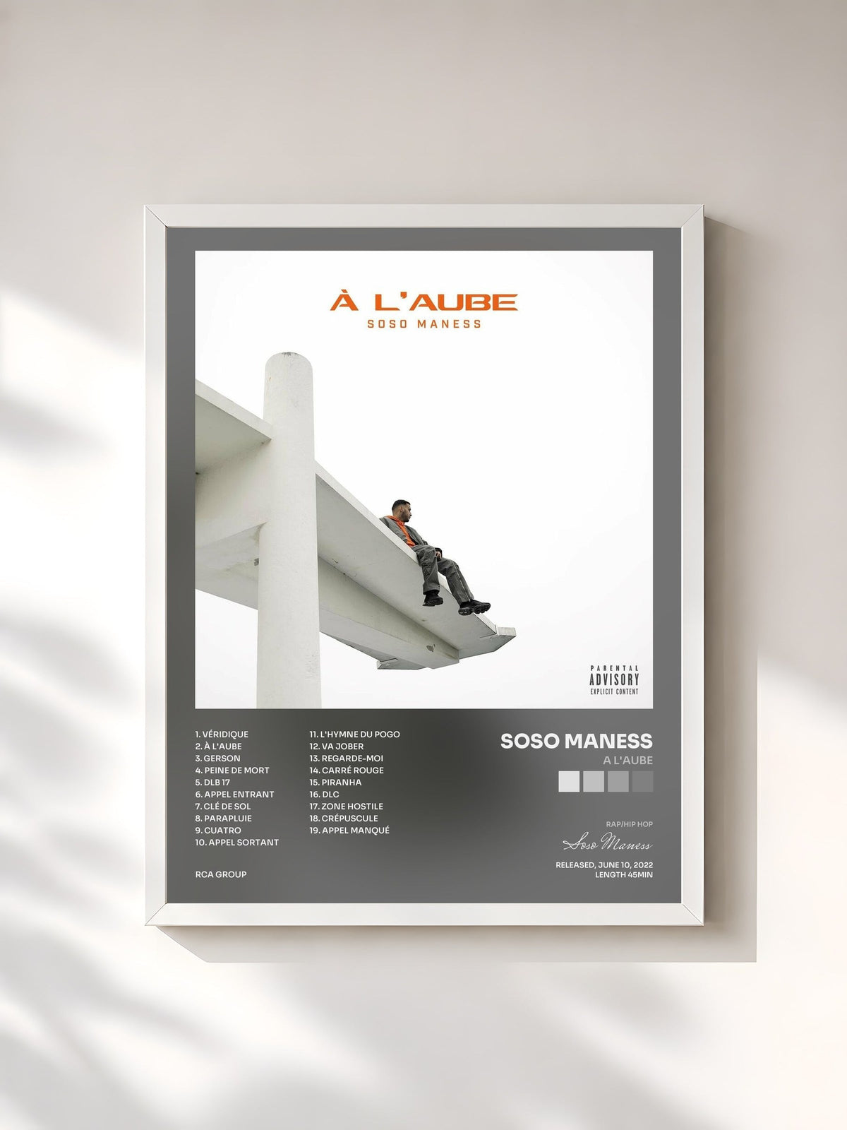 #blanc A l'aube by Soso Maness as a framed art print, white frame, printed and framed in France