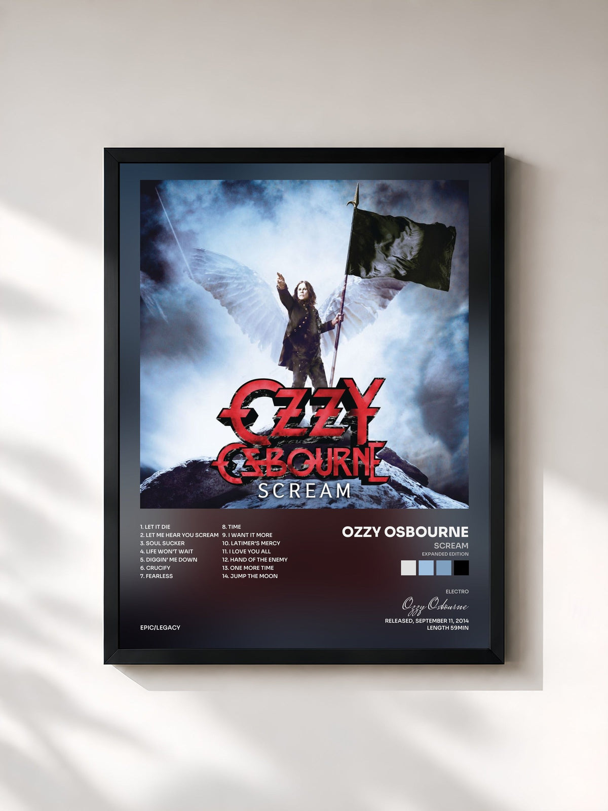 #noir Scream (Expanded Edition) di Ozzy Osbourne in stampa incorniciata, cornice nera, stampata e incorniciata in Francia