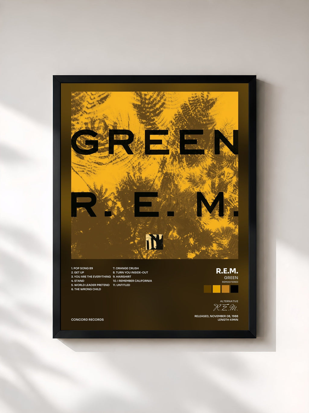 #noir Green (Remastered) di R.E.M. in stampa incorniciata, cornice nera, stampata e incorniciata in Francia