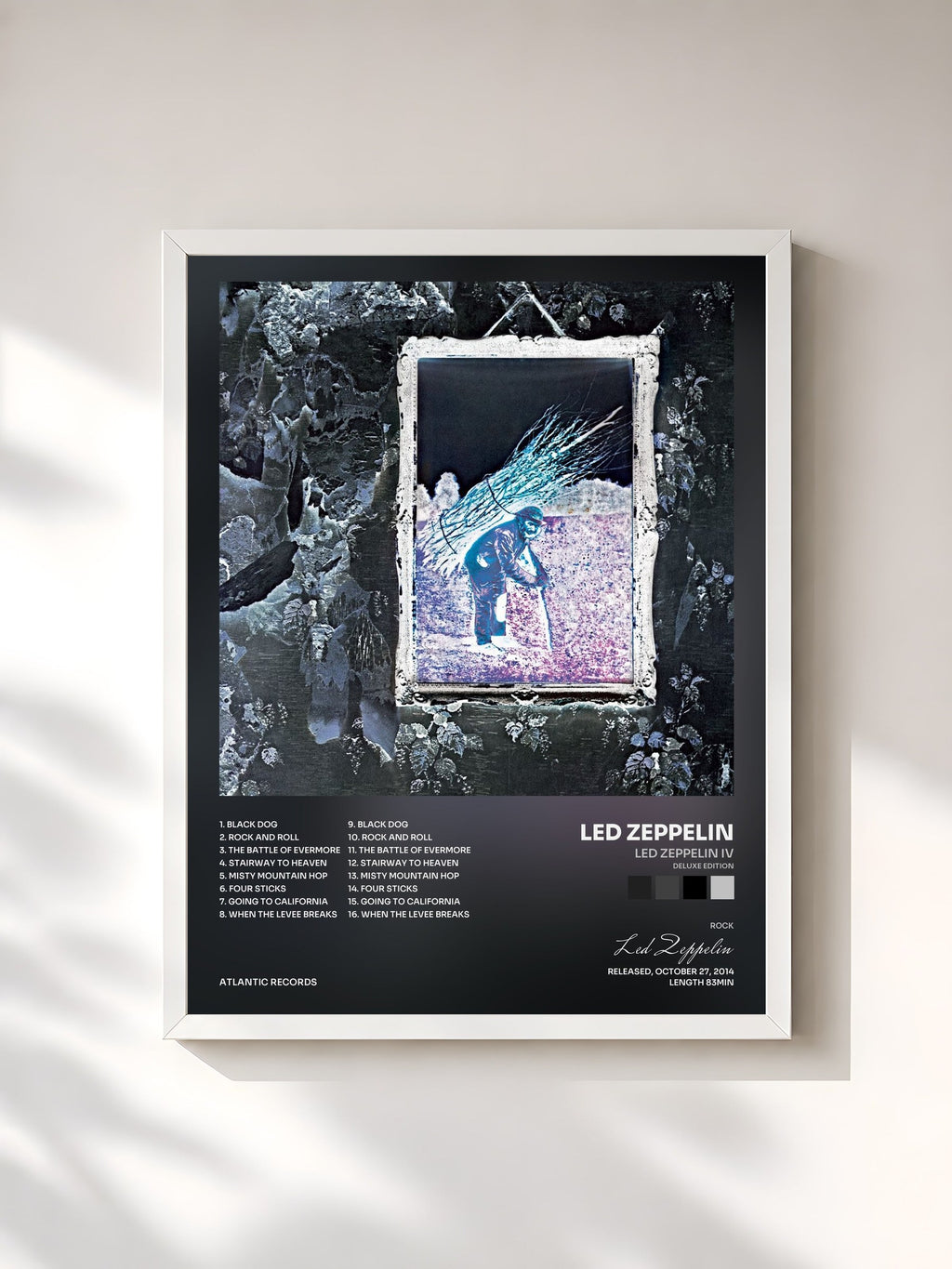 #blanc Led Zeppelin IV (Deluxe Edition) by Led Zeppelin as a framed art print, white frame, printed and framed in France