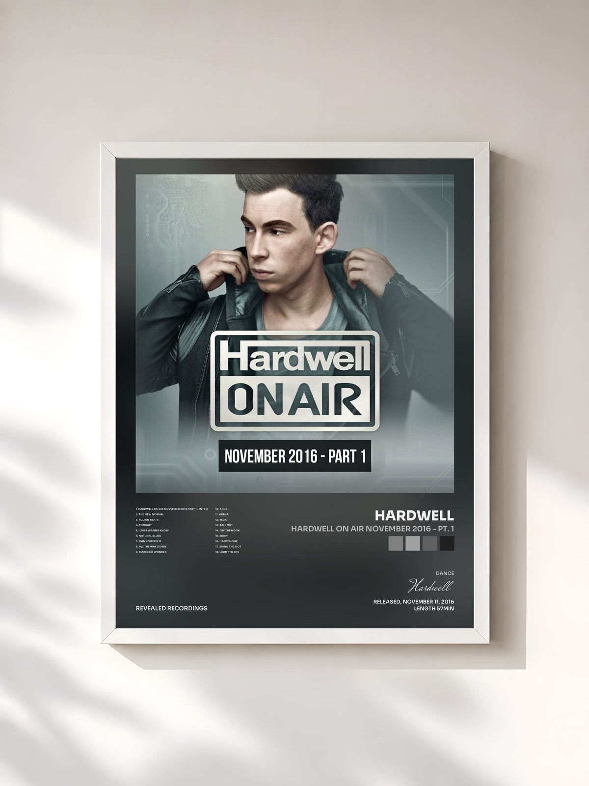 #blanc Tableau de l'album Hardwell On Air November 2016 - Pt. 1 de Hardwell, cadre blanc, imprimé et encadré en France