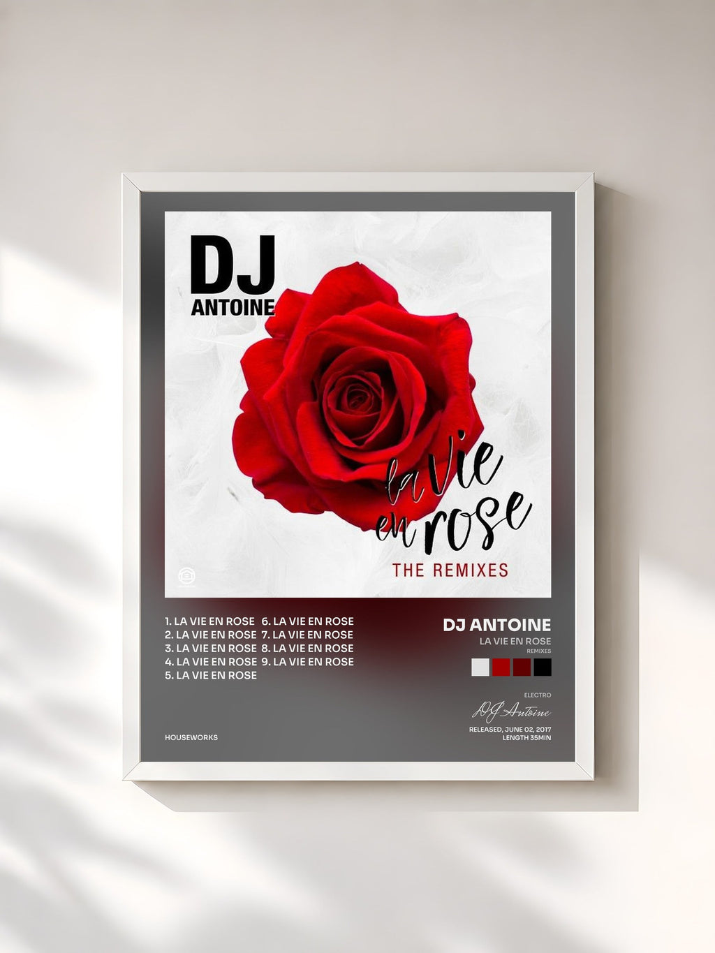 #blanc La vie en rose (Remixes) di DJ Antoine in stampa incorniciata, cornice bianca, stampata e incorniciata in Francia