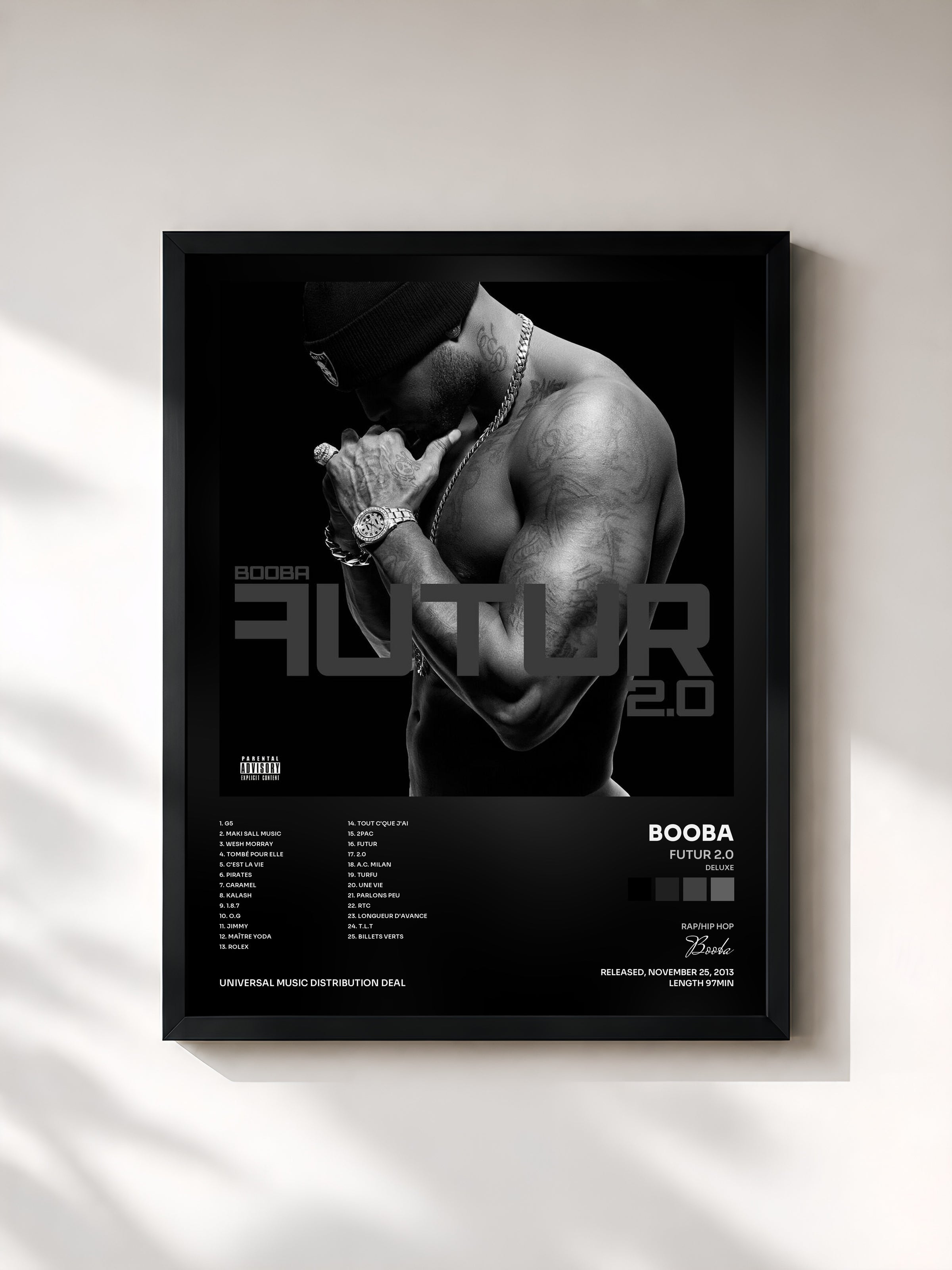 #noir Futur 2.0 (Deluxe) di Booba in stampa incorniciata, cornice nera, stampata e incorniciata in Francia