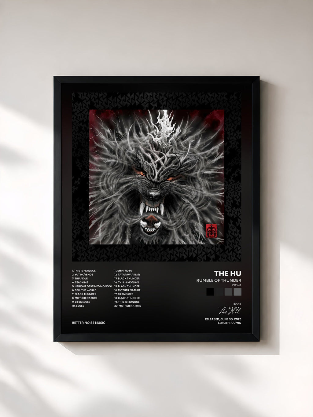 #noir Rumble of Thunder (Deluxe) by The HU as a framed art print, black frame, printed and framed in France