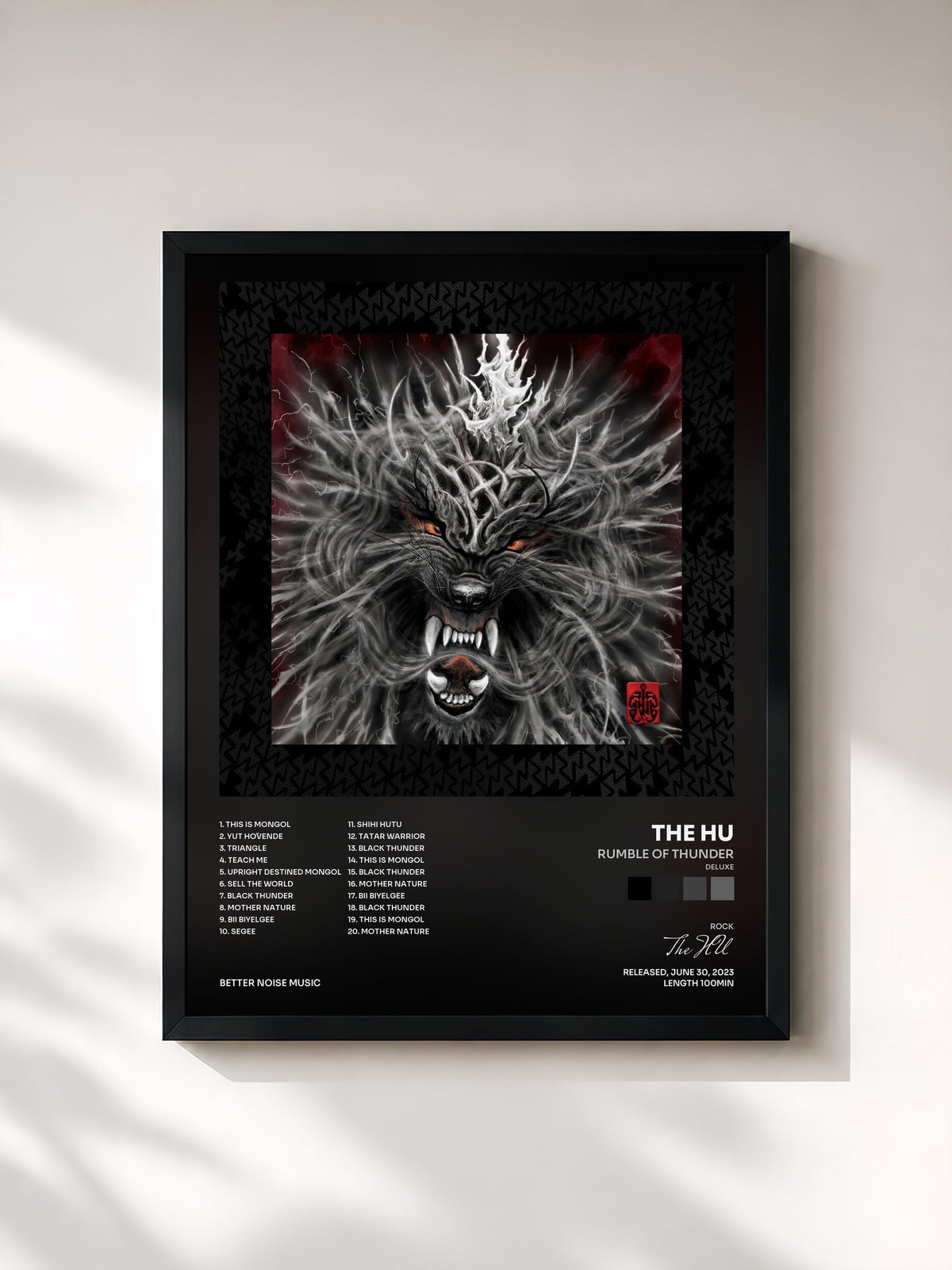 #noir Rumble of Thunder (Deluxe) by The HU as a framed art print, black frame, printed and framed in France