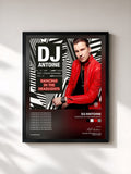#noir Tableau de l'album Dancing in the Headlights de DJ Antoine, cadre noir, imprimé et encadré en France