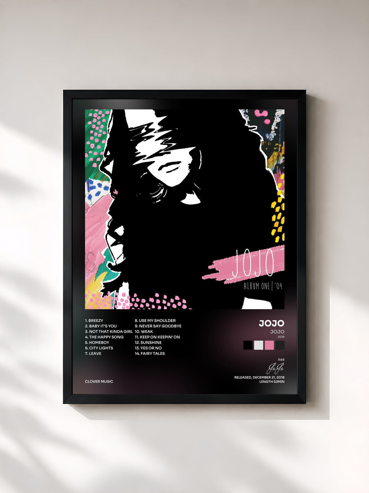 #noir JoJo (2018) by JoJo as a framed art print, black frame, printed and framed in France
