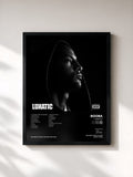 #noir Tableau de l'album Lunatic de Booba, cadre noir, imprimé et encadré en France