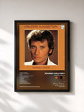 #noir Tableau de l'album Derrière l'amour de Johnny Hallyday, cadre noir, imprimé et encadré en France